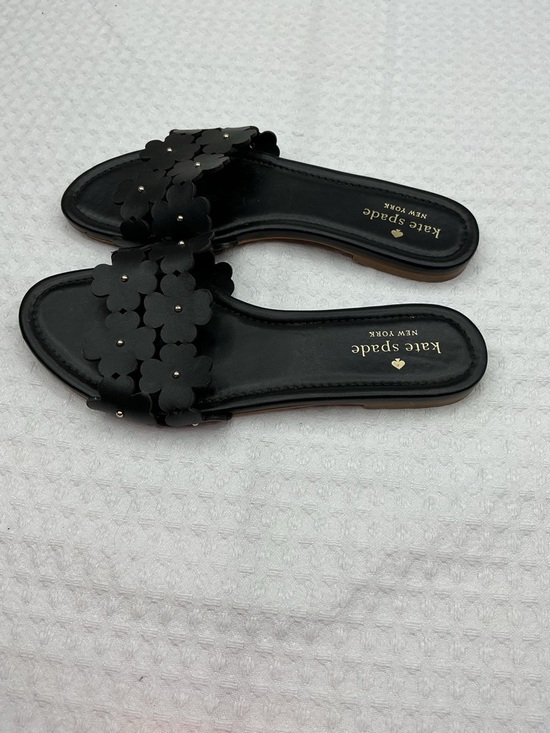 kate spade Shoes - kate spade Black Floral Appliqué Slide Sandals
